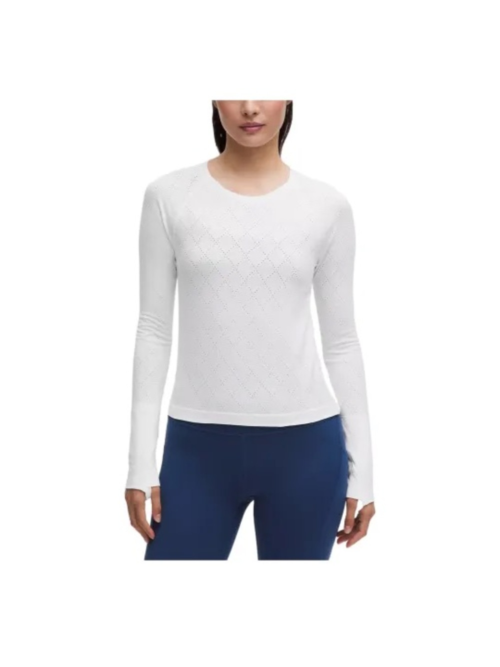 🆕 Lululemon Swiftly Tech Long Sleeve 2.0 Race Length Diamond Drop White Size 0
